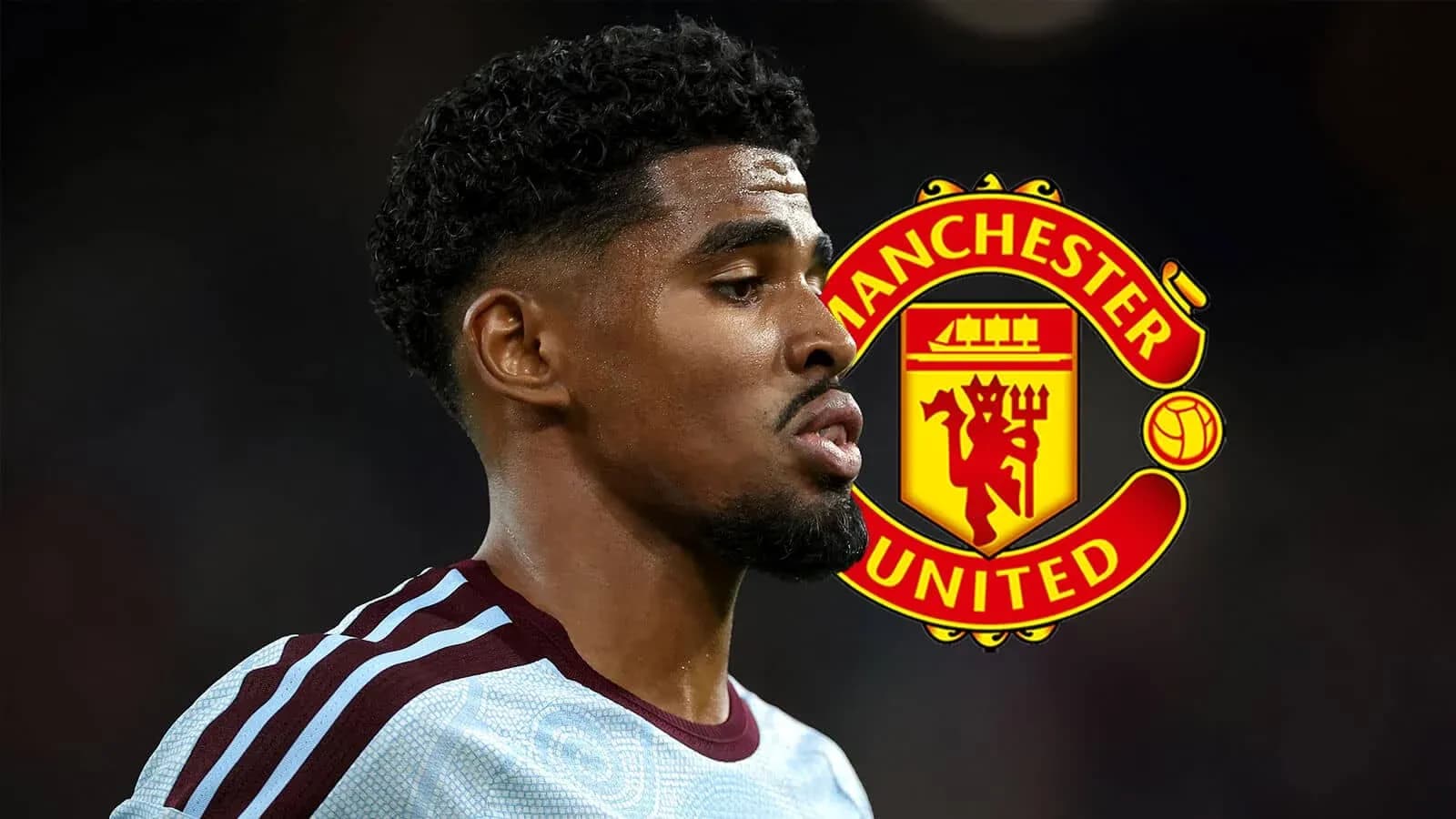 Jugador de fútbol con logo de Manchester United