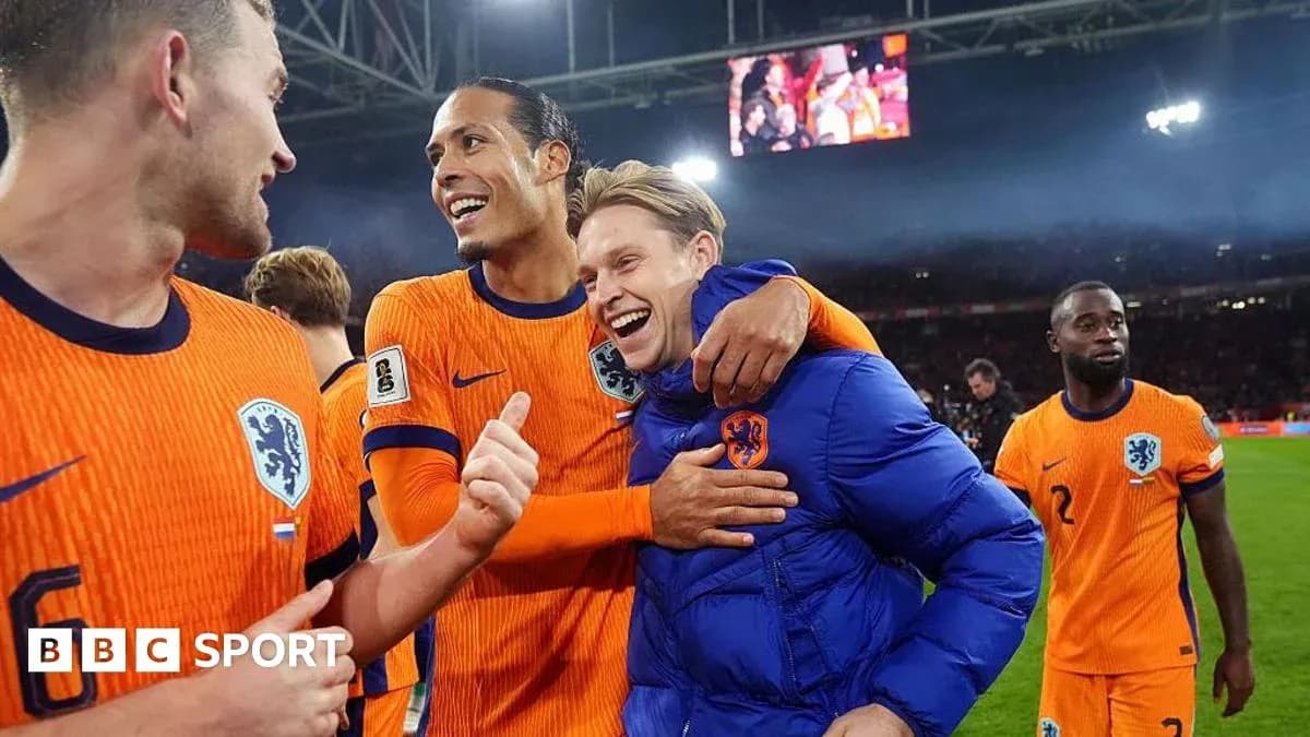Jugadores de Países Bajos celebrando tras el partido