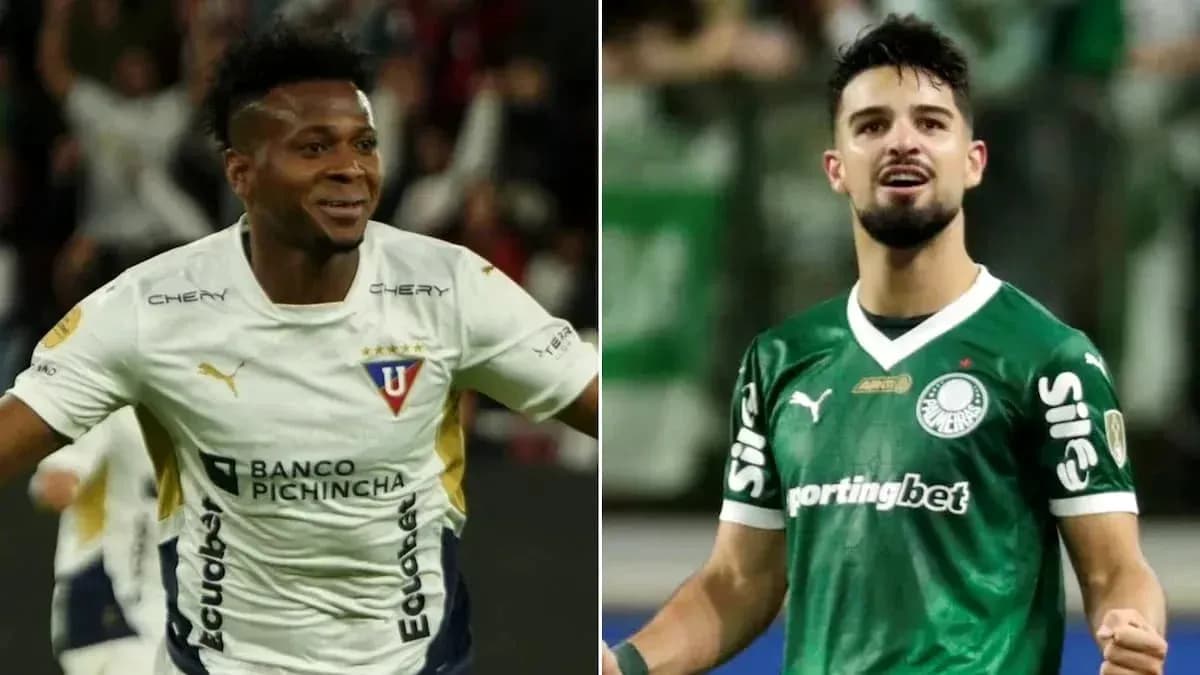 Jugadores de LDU y Palmeiras en la Libertadores