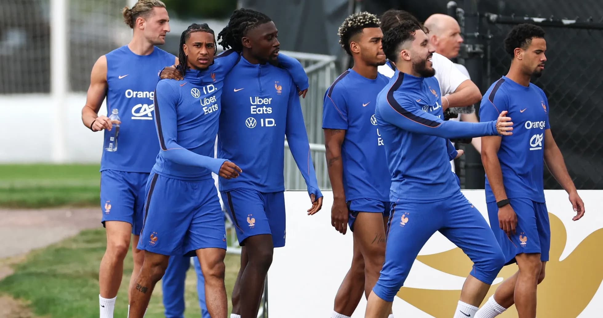 Jugadores de la selección de Francia en entrenamiento