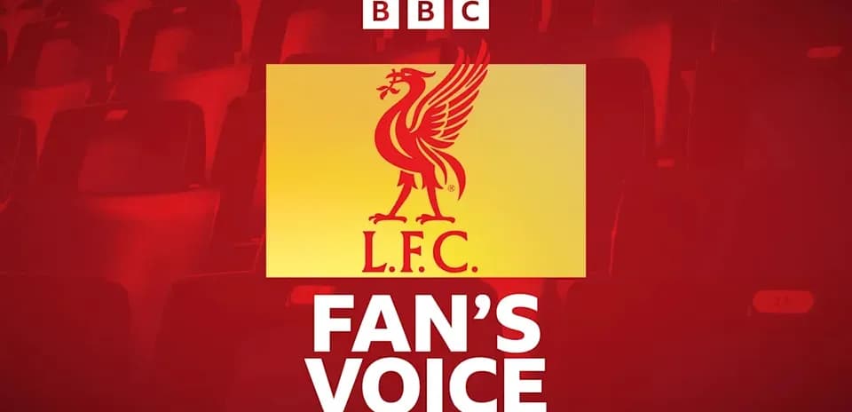 Logotipo de Liverpool FC con texto de 'Fan's Voice'