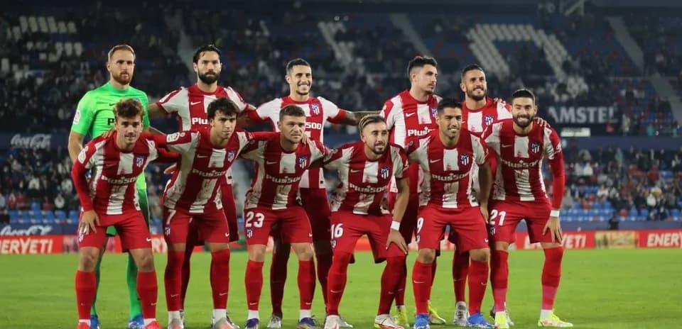 Alineación del Atlético de Madrid en el partido