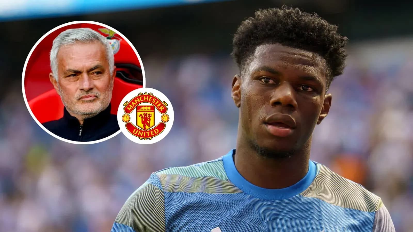 Jugador en uniforme de entrenamiento con José Mourinho detrás