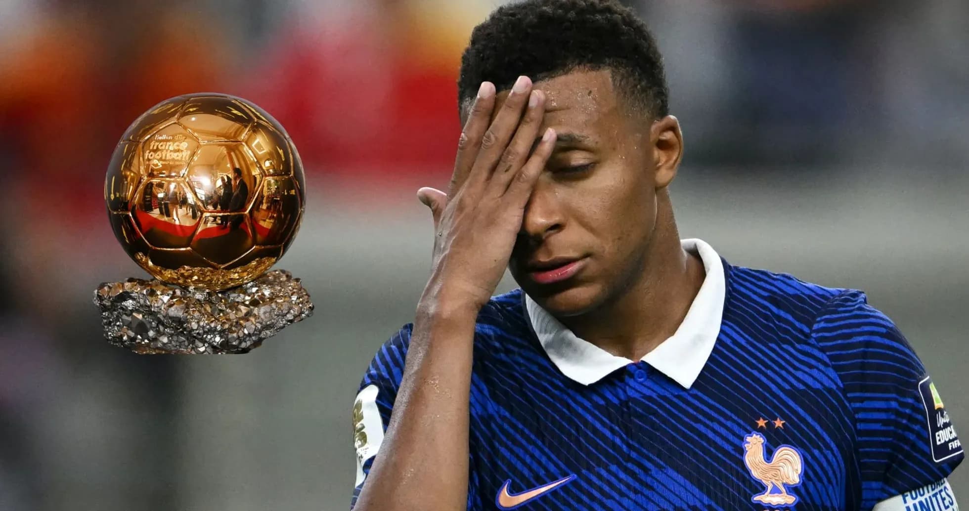 Jugador de Francia con Balón de Oro en fondo