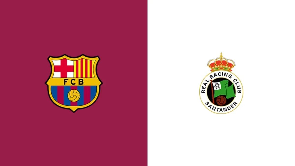 Escudos de FC Barcelona y Real Racing Club