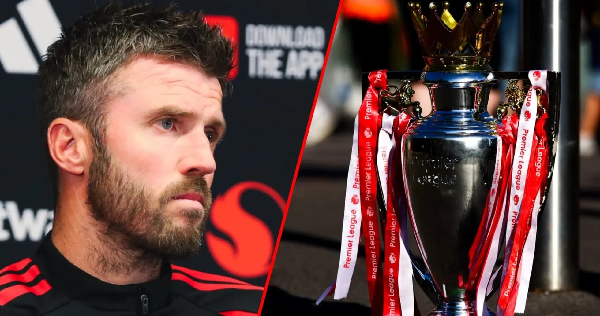 Jugador y trofeo de la Premier League juntos