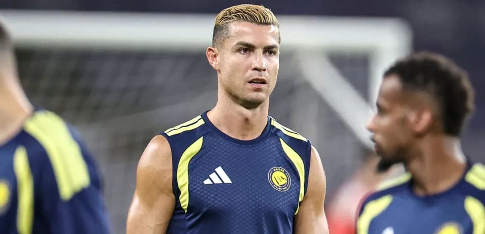 Cristiano Ronaldo entrenando con el equipo