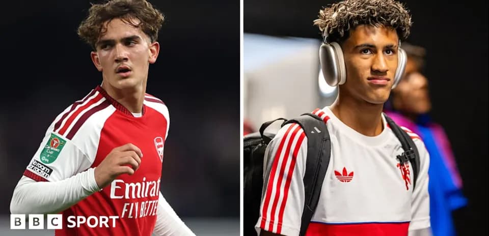 Jugador de Arsenal durante el partido y otro en vestíbulo
