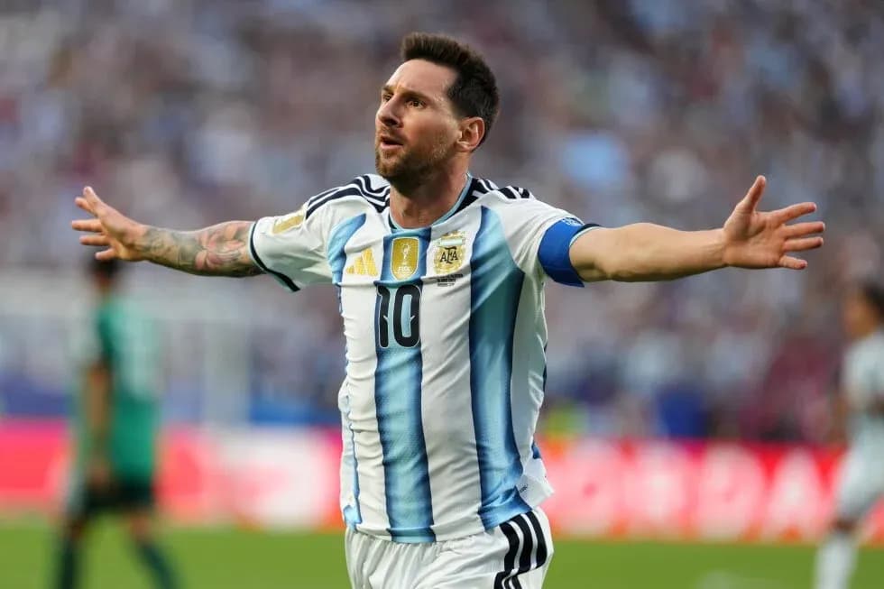 Lionel Messi celebrando un gol en partido