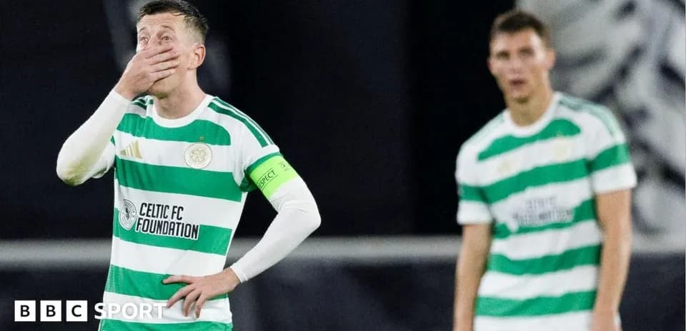 Jugadores de Celtic mostrando frustración en el partido