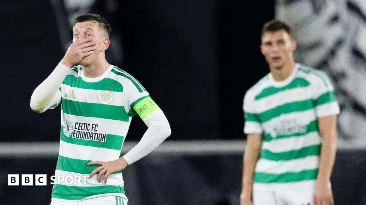 Jugadores de Celtic mostrando frustración en el partido