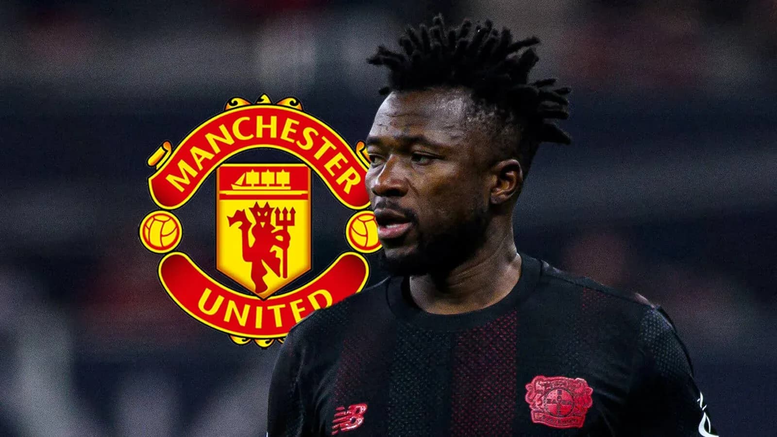 Jugador de fútbol con el logo de Manchester United