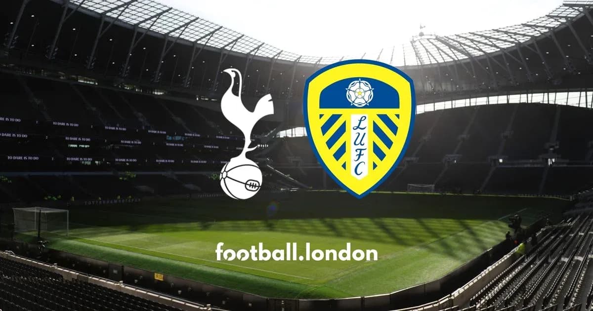 Estadio con logos de Tottenham y Leeds United