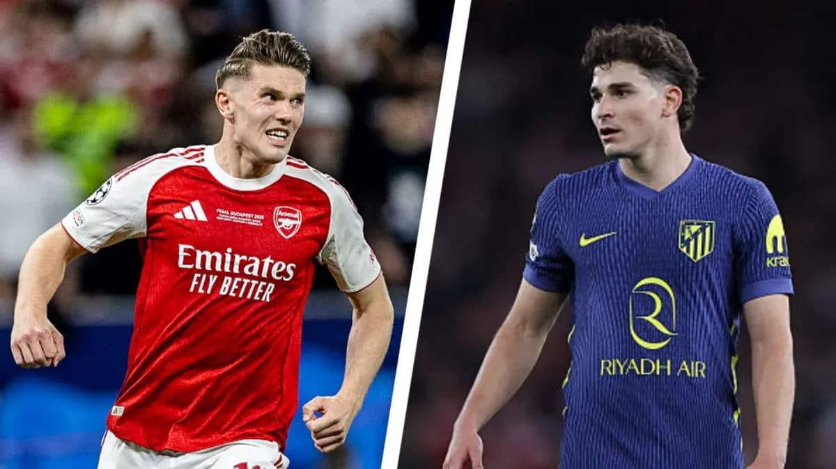 Jugadores de Arsenal y Atlético de Madrid en acción