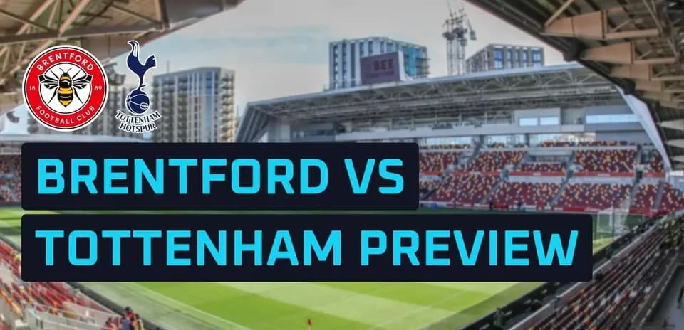 Estadio de Brentford con logotipos de equipos y texto