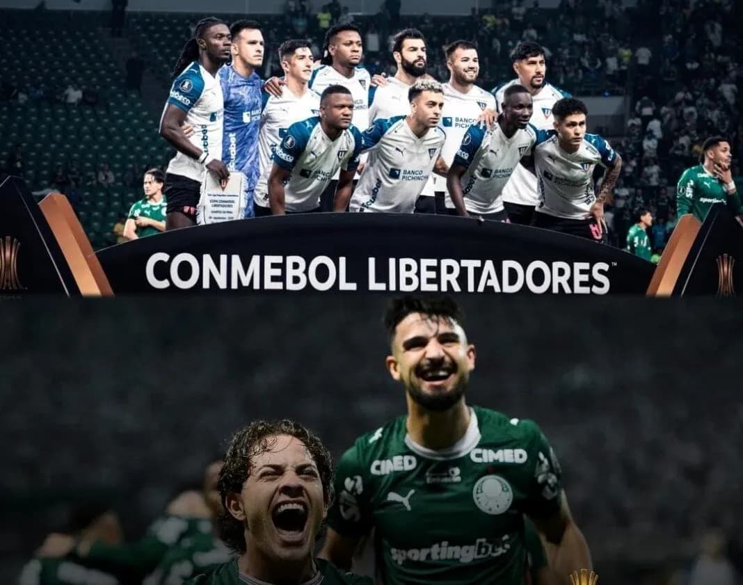 Equipo de LDU de Quito celebrando en la Libertadores