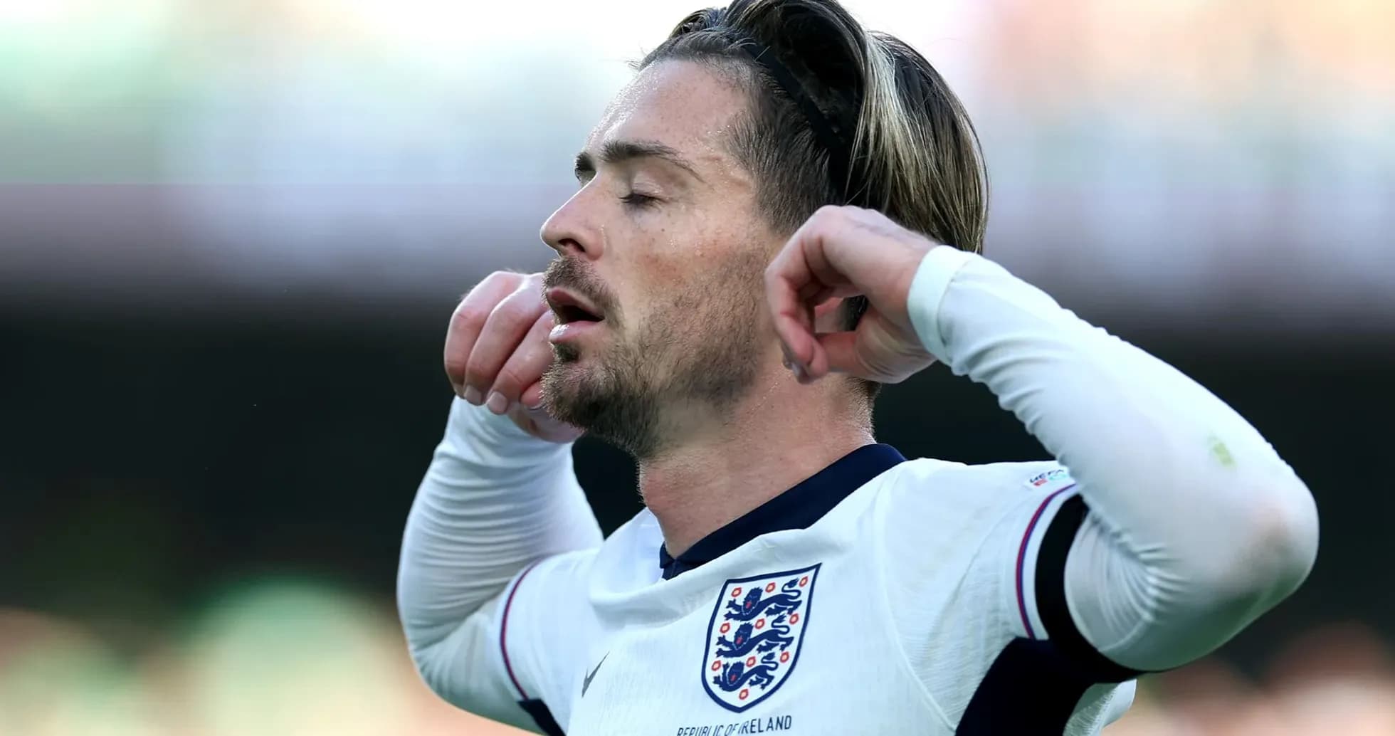 Jugador de Inglaterra en acción durante el partido