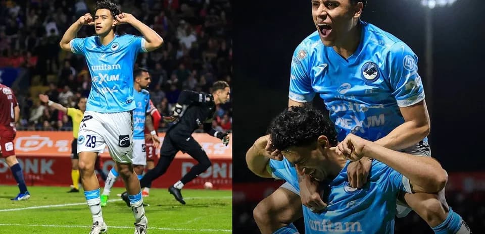 Jugadores de Tampico Madero celebrando un gol