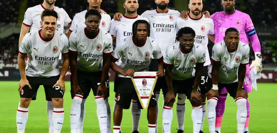Jugadores de AC Milan posando para la foto