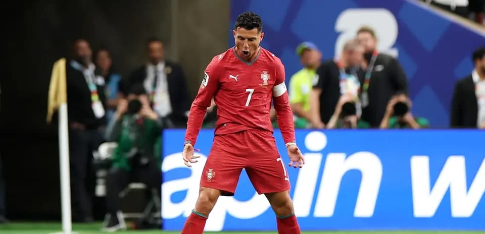 Cristiano Ronaldo celebrando un gol en el partido