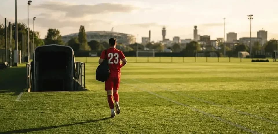 Jugador saliendo del túnel hacia el campo