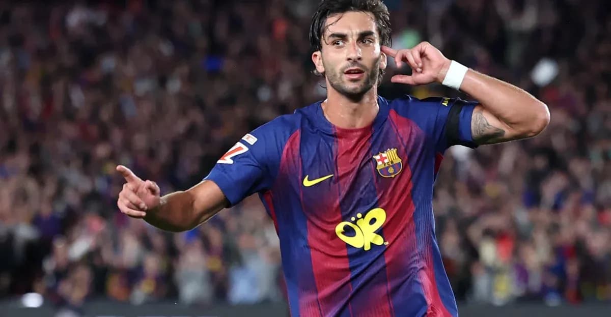 Jugador de Barcelona celebrando un gol en el estadio