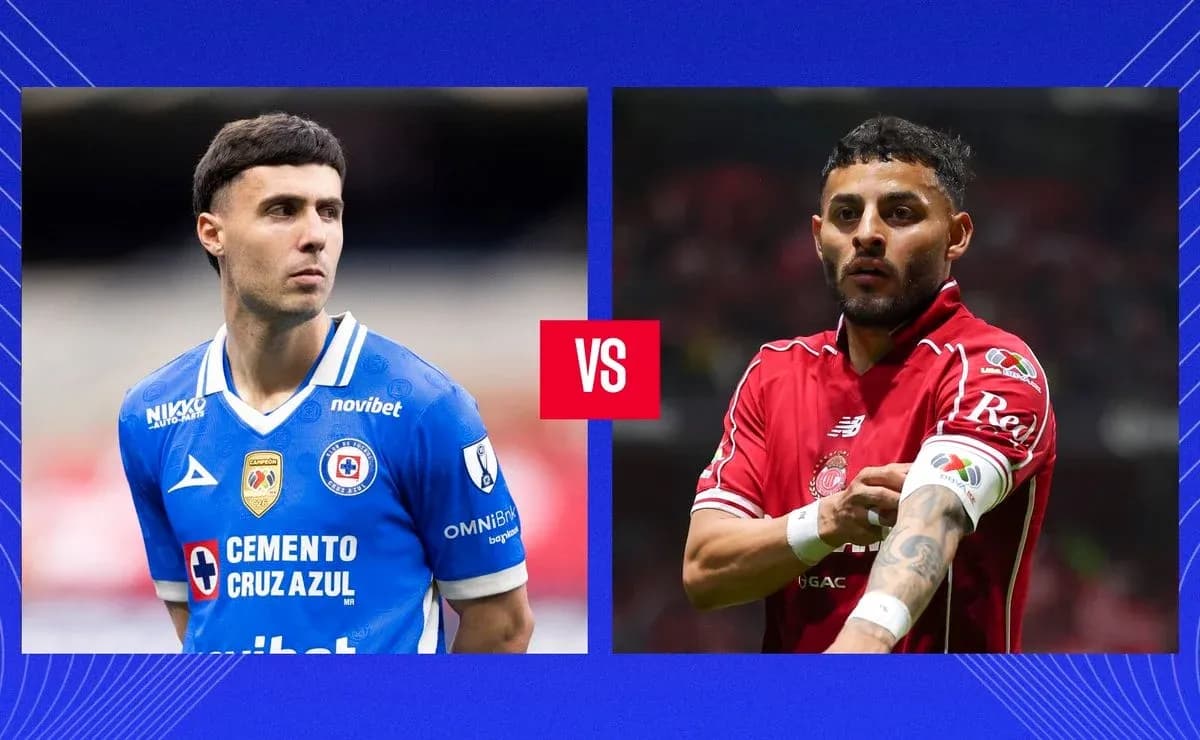 Jugadores de Cruz Azul y Toluca en el partido