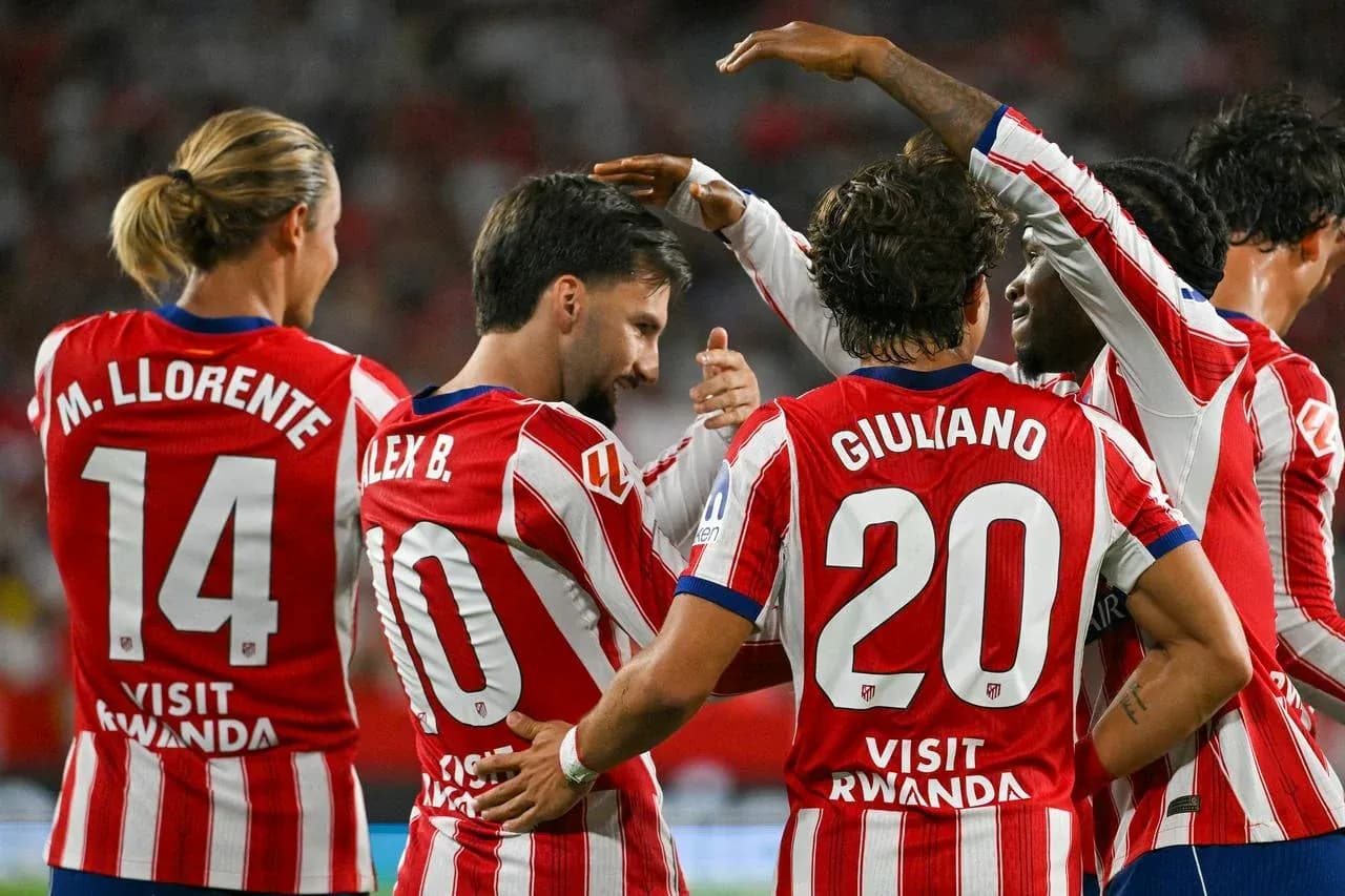 Jugadores del Atlético celebrando un gol