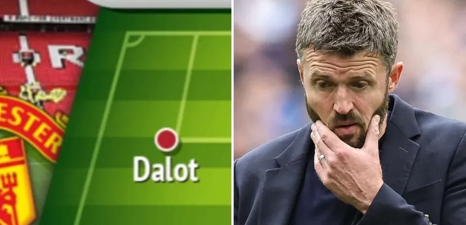 Gráfico de alineación con Dalot y entrenador pensativo