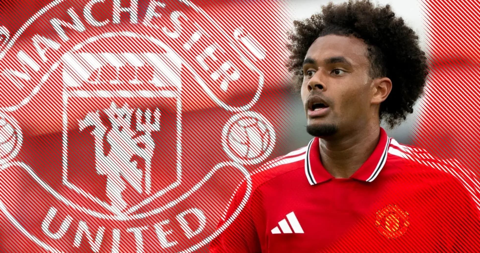 Jugador de Manchester United en uniforme rojo