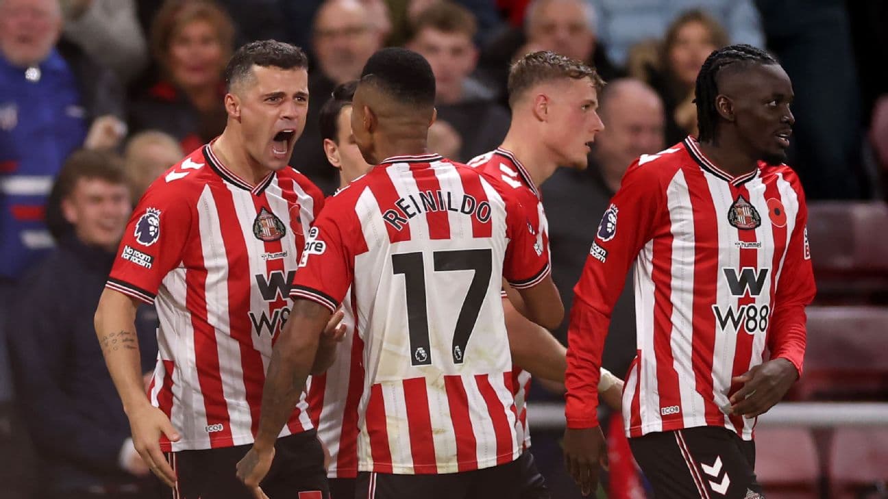 Jugadores de Sunderland celebrando un gol