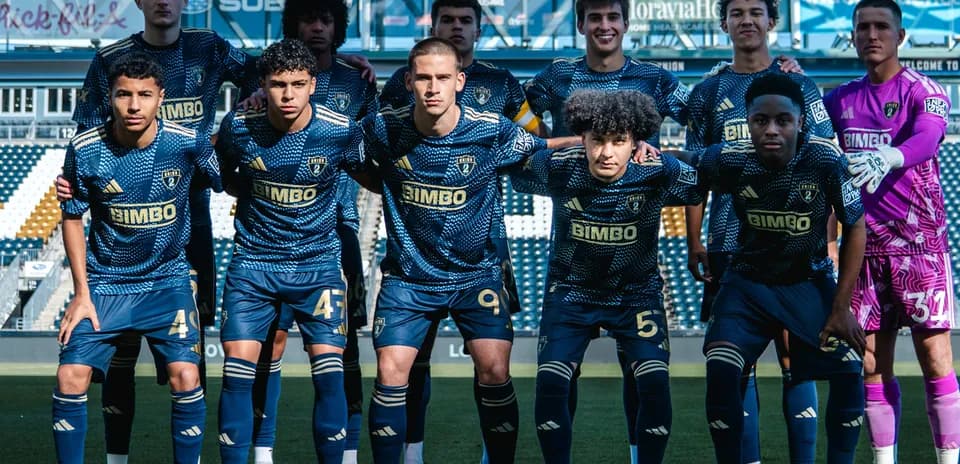 Equipo de Philadelphia Union II posando para la foto