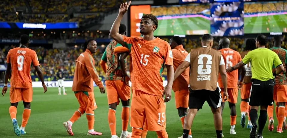 Jugador celebrando durante el partido de la Copa Mundial