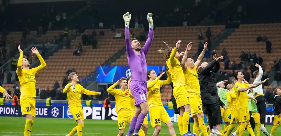 Jugadores de Bodo/Glimt celebrando la victoria