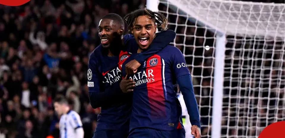 Jugadores del PSG celebrando un gol en el partido