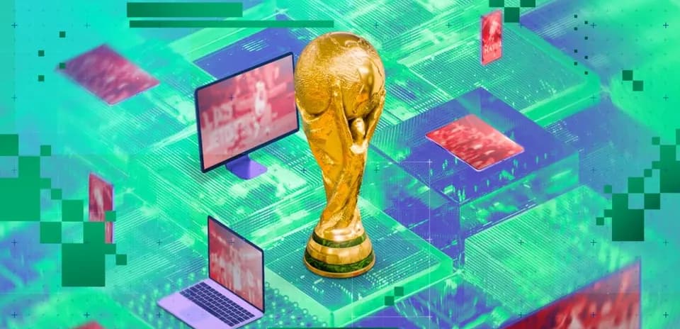 Trofeo de la Copa del Mundo en fondo digital