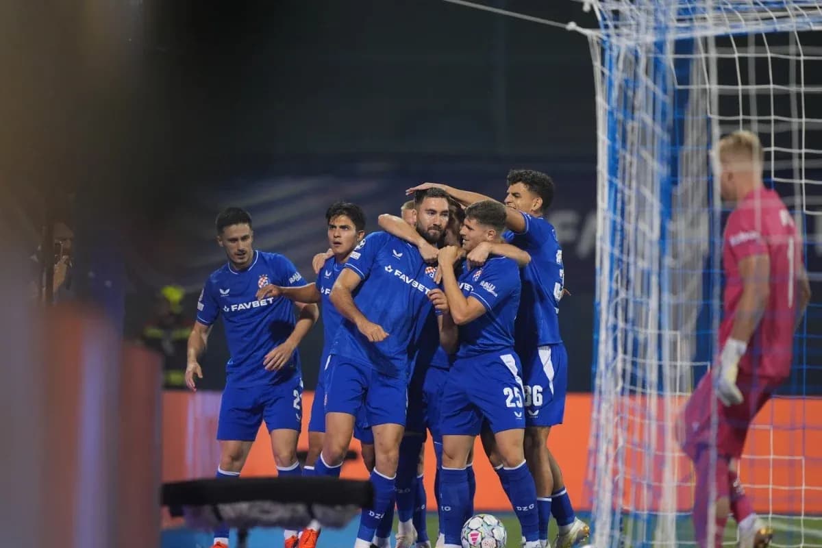 Celebración de gol del equipo Dinamo Zagreb