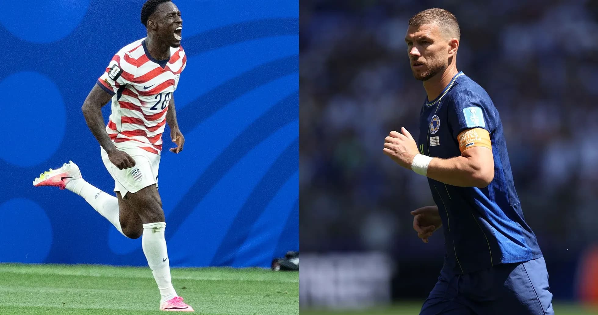 Jugadores de EE. UU. y Bosnia en acción