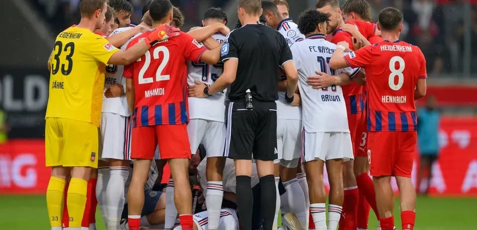 Jugadores de Heidenheim y Braunschweig en confusión