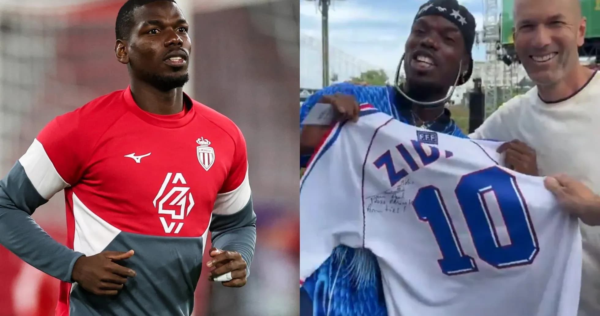 Jugador entrenando con camiseta del Mónaco y camiseta firmada