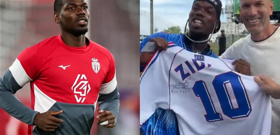 Jugador entrenando con camiseta del Mónaco y camiseta firmada