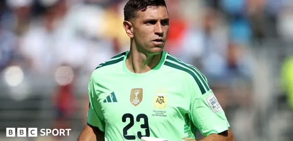 Portero de Argentina durante el partido