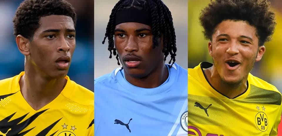 Tres futbolistas en diferentes camisetas de clubes