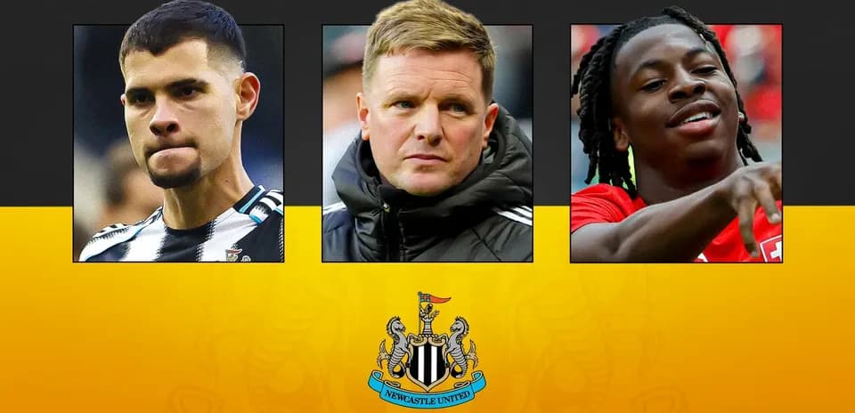 Jugadores de Newcastle United y su entrenador