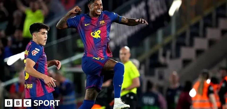 Jugadores del FC Barcelona celebrando un gol en el estadio