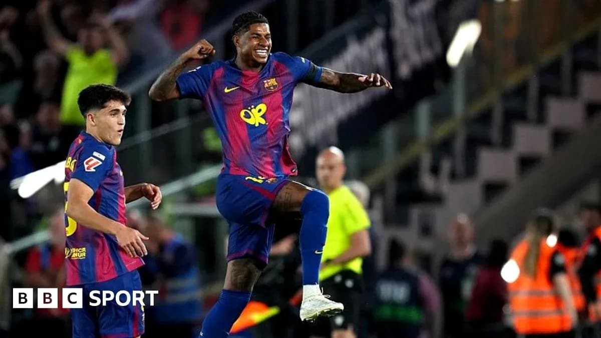 Jugadores del FC Barcelona celebrando un gol en el estadio