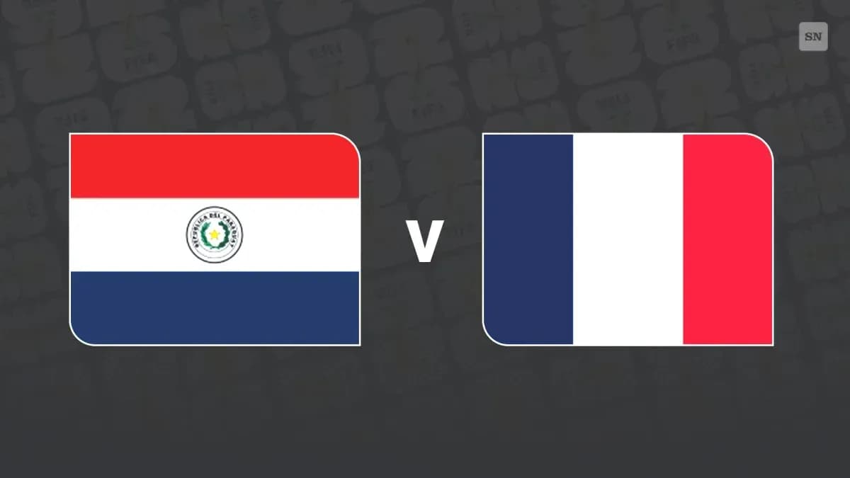 Banderas de Paraguay y Francia en partido
