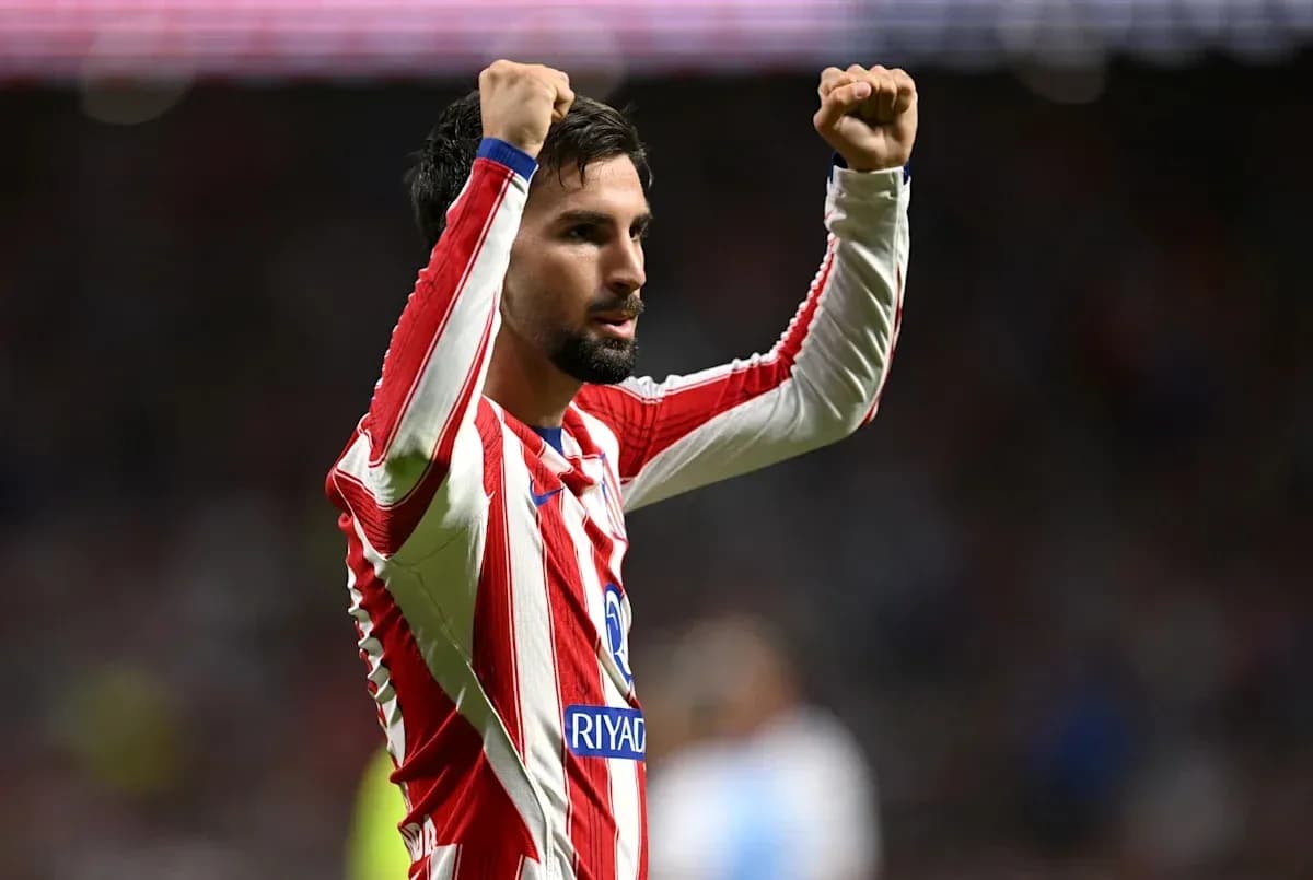 Jugador de Atlético de Madrid celebrando un gol
