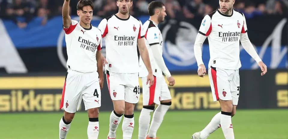 Jugadores de AC Milan en el partido
