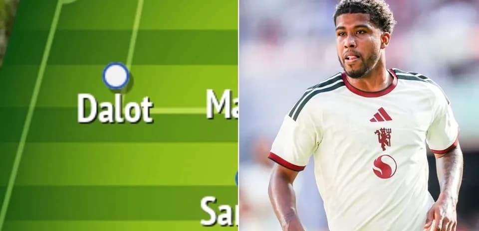Gráfico de formación con el nombre 'Dalot' destacado